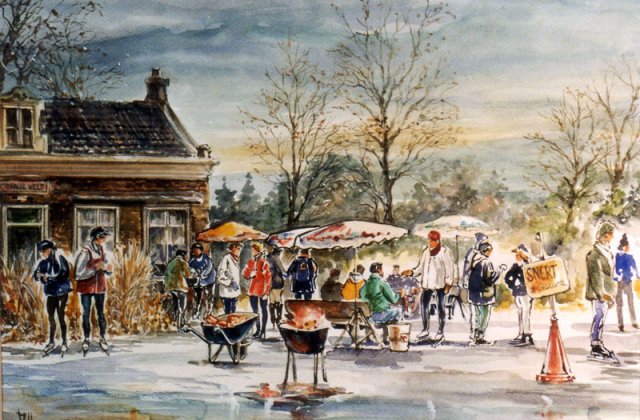 Schaatspret nabij Ouderkerk
